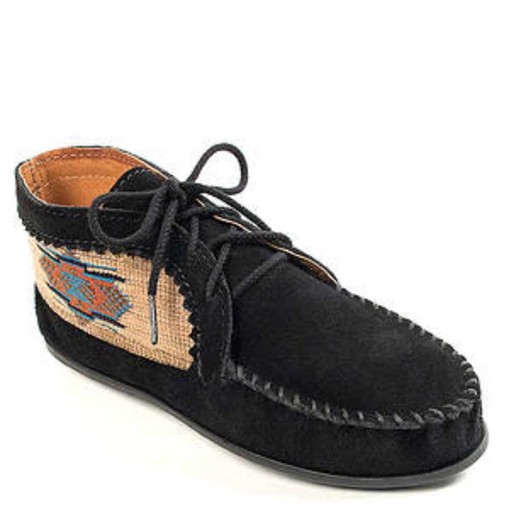 Minnetonka El Paso II. Black Suede Booties
